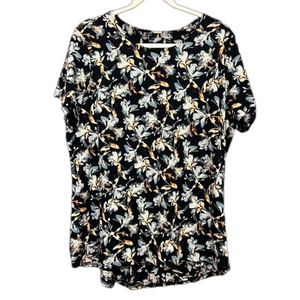 PureJill flower scoop neck tee
